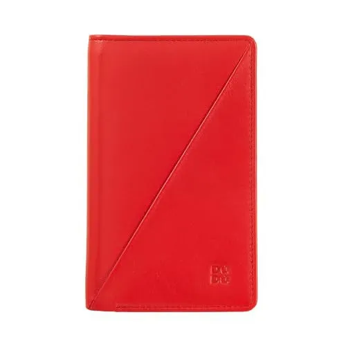 Dudubags Portafoglio da Donna in Pelle Rosso Fiamma Multicolore con RFID