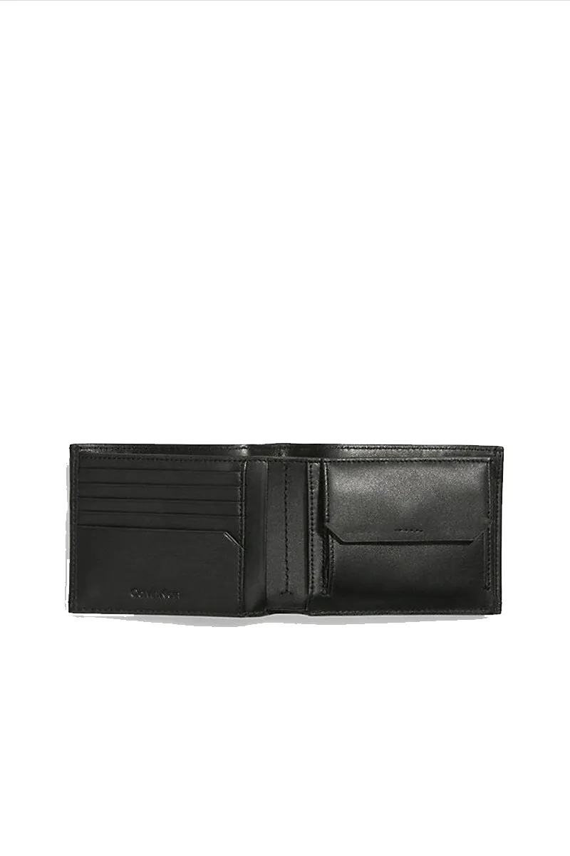 Duo Stitch Bifold 5CC W/Coin L - Black