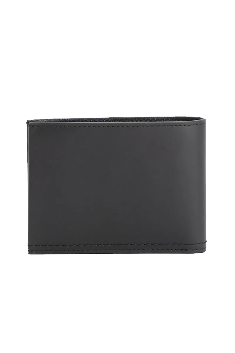 Duo Stitch Bifold 5CC W/Coin L - Black