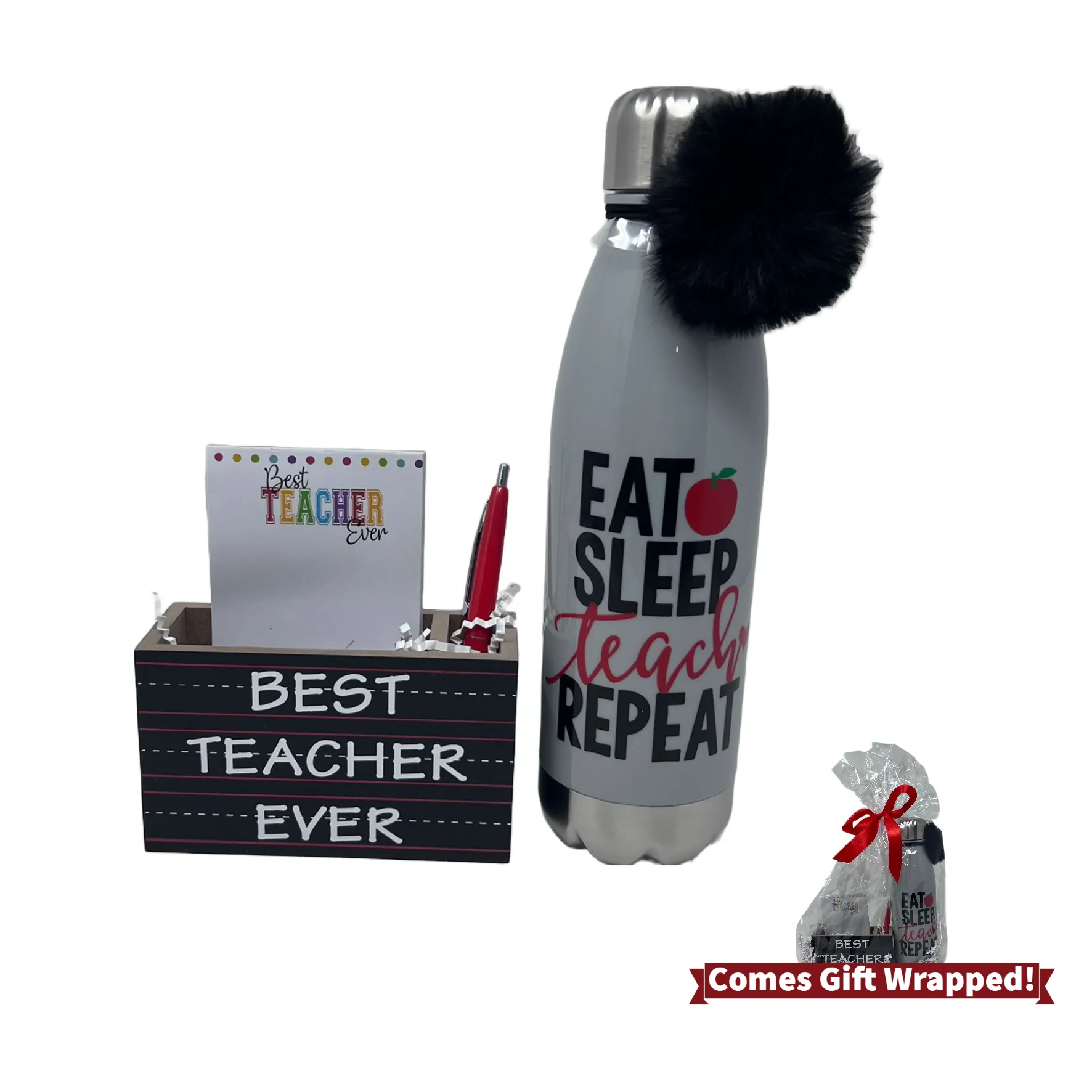 Eat SLEEP Teach Bottle tumbler with Stationery Set