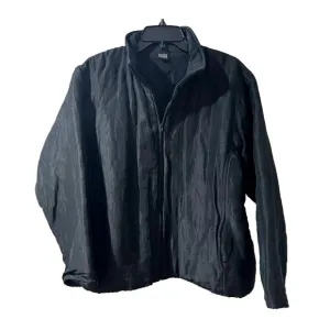 Eileen Fisher zip Jacket Women silk Open Front Pocket Black Casual XL A000085