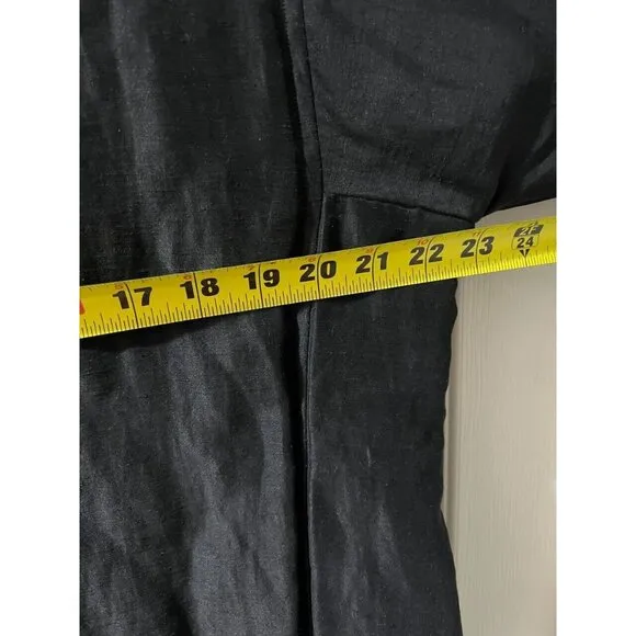 Eileen Fisher zip Jacket Women silk Open Front Pocket Black Casual XL A000085