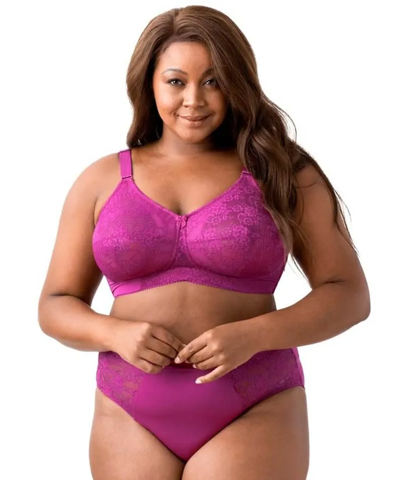 Elila Embroidered Lace Wire-Free Bra - Fuchsia