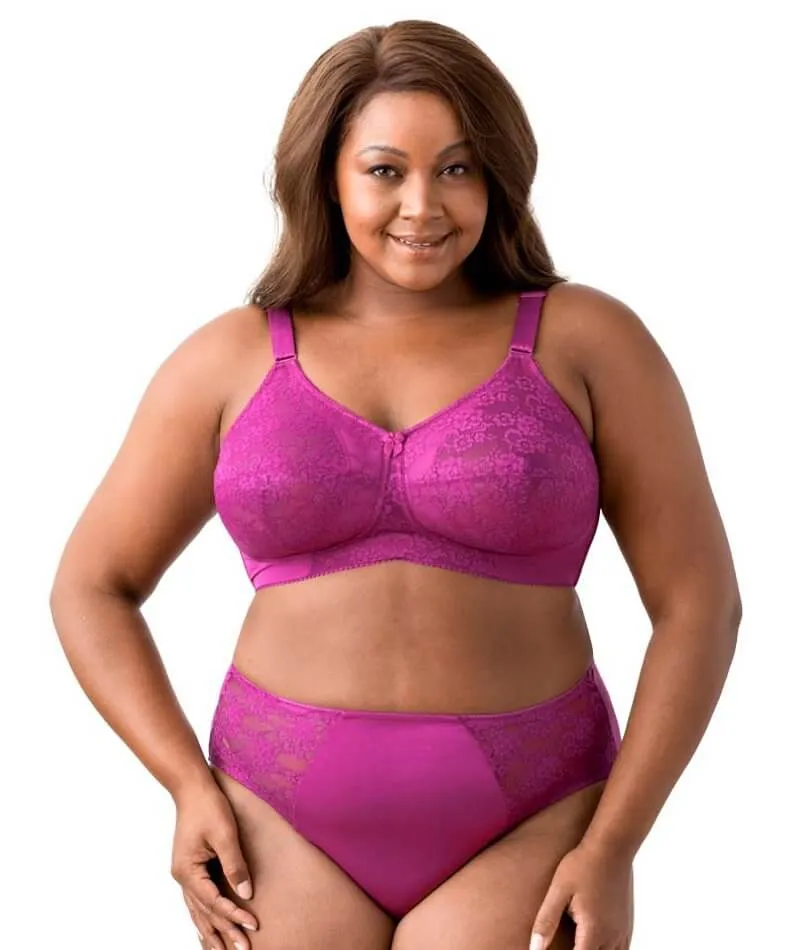 Elila Embroidered Lace Wire-Free Bra - Fuchsia