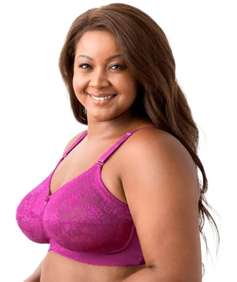 Elila Embroidered Lace Wire-Free Bra - Fuchsia