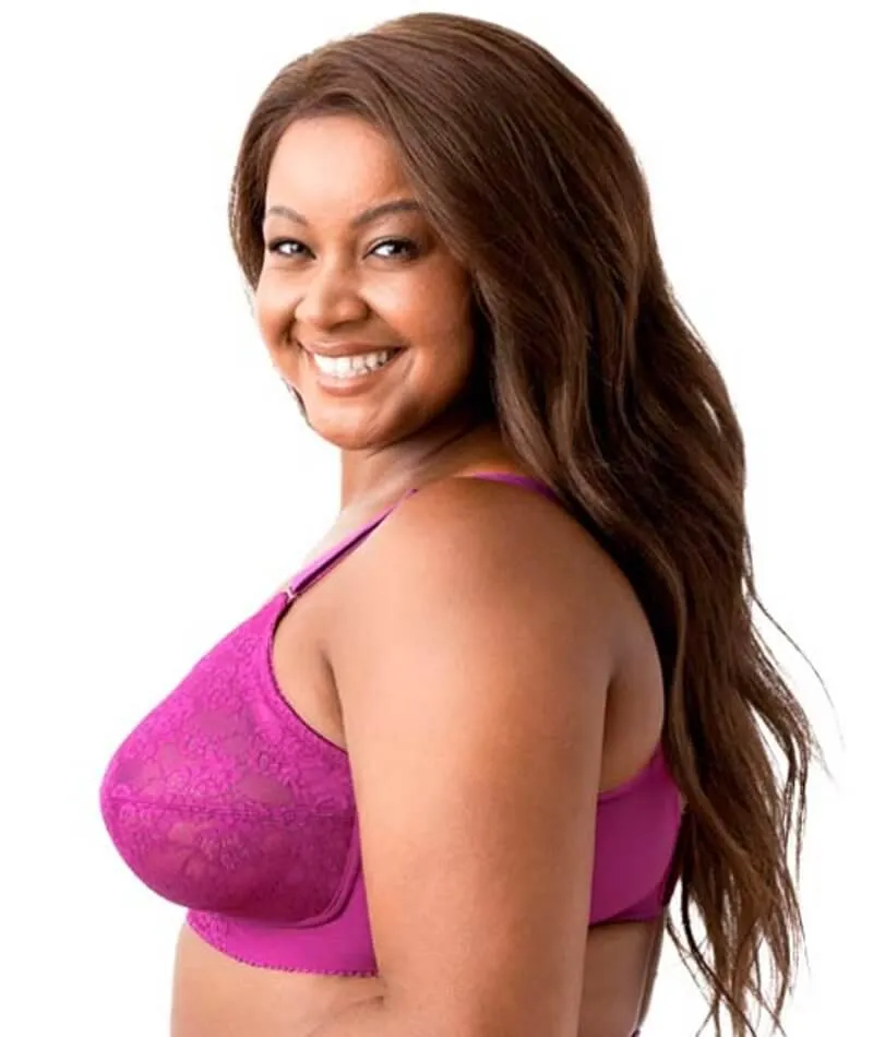Elila Embroidered Lace Wire-Free Bra - Fuchsia