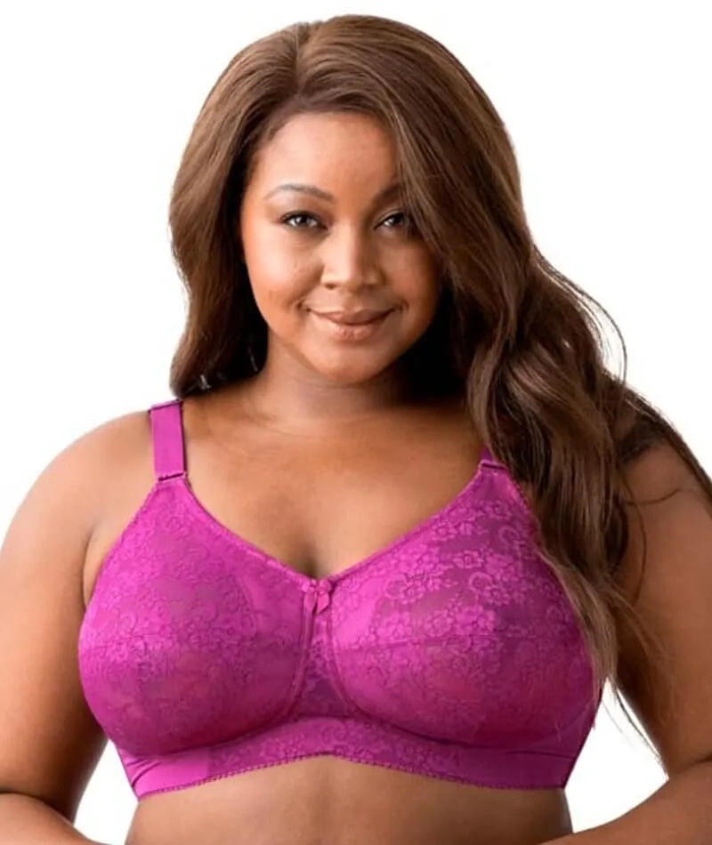 Elila Embroidered Lace Wire-Free Bra - Fuchsia