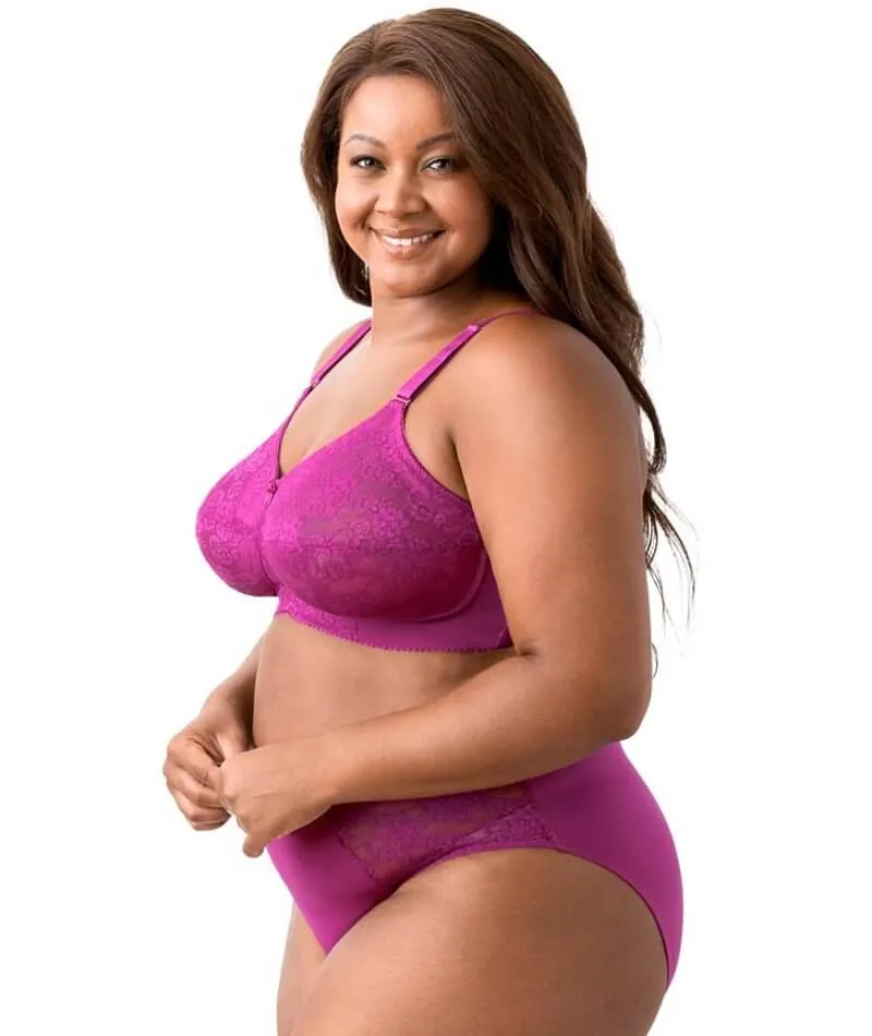 Elila Embroidered Lace Wire-Free Bra - Fuchsia