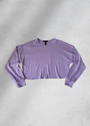 Ellie Cropped Sweatshirt Top - Lilac