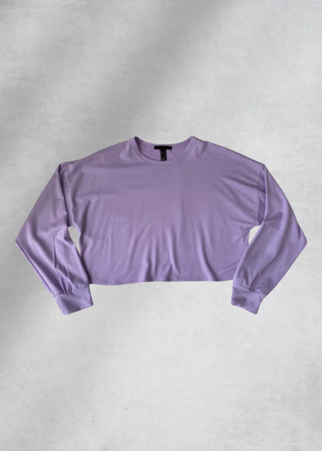 Ellie Cropped Sweatshirt Top - Lilac