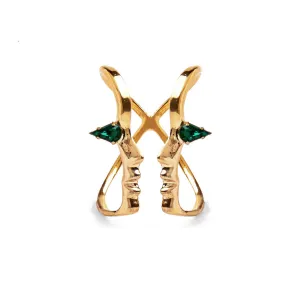 Emerald Crystal Silhouette Ring