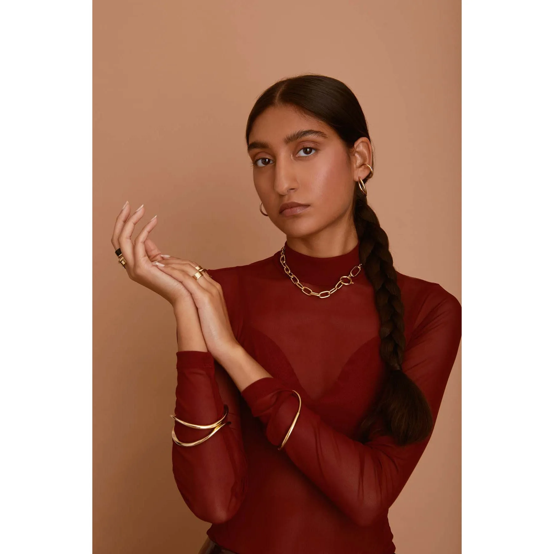 Essential Ring Set in Gold and Black Pebble