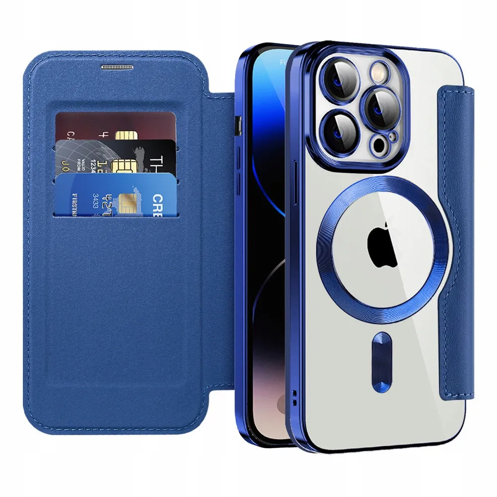 Etui Flip Wallet Magsafe iPhone 11 Pro Max - Granatowe