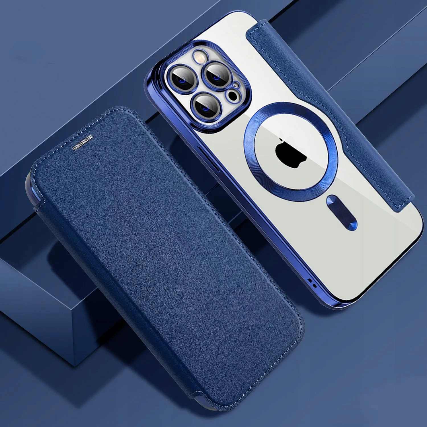 Etui Flip Wallet Magsafe iPhone 11 Pro Max - Granatowe