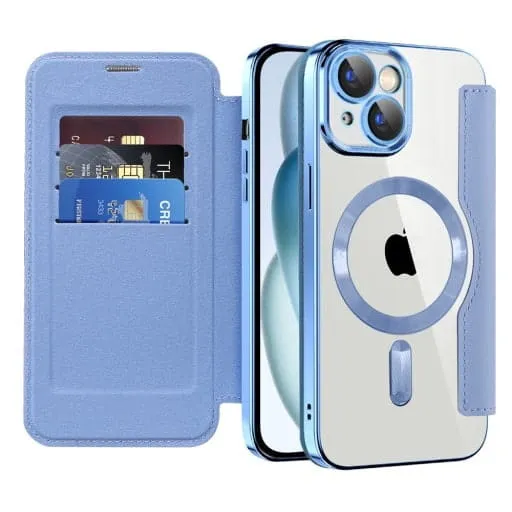 Etui Flip Wallet Magsafe iPhone 11 Pro Max - Jasnoniebieskie