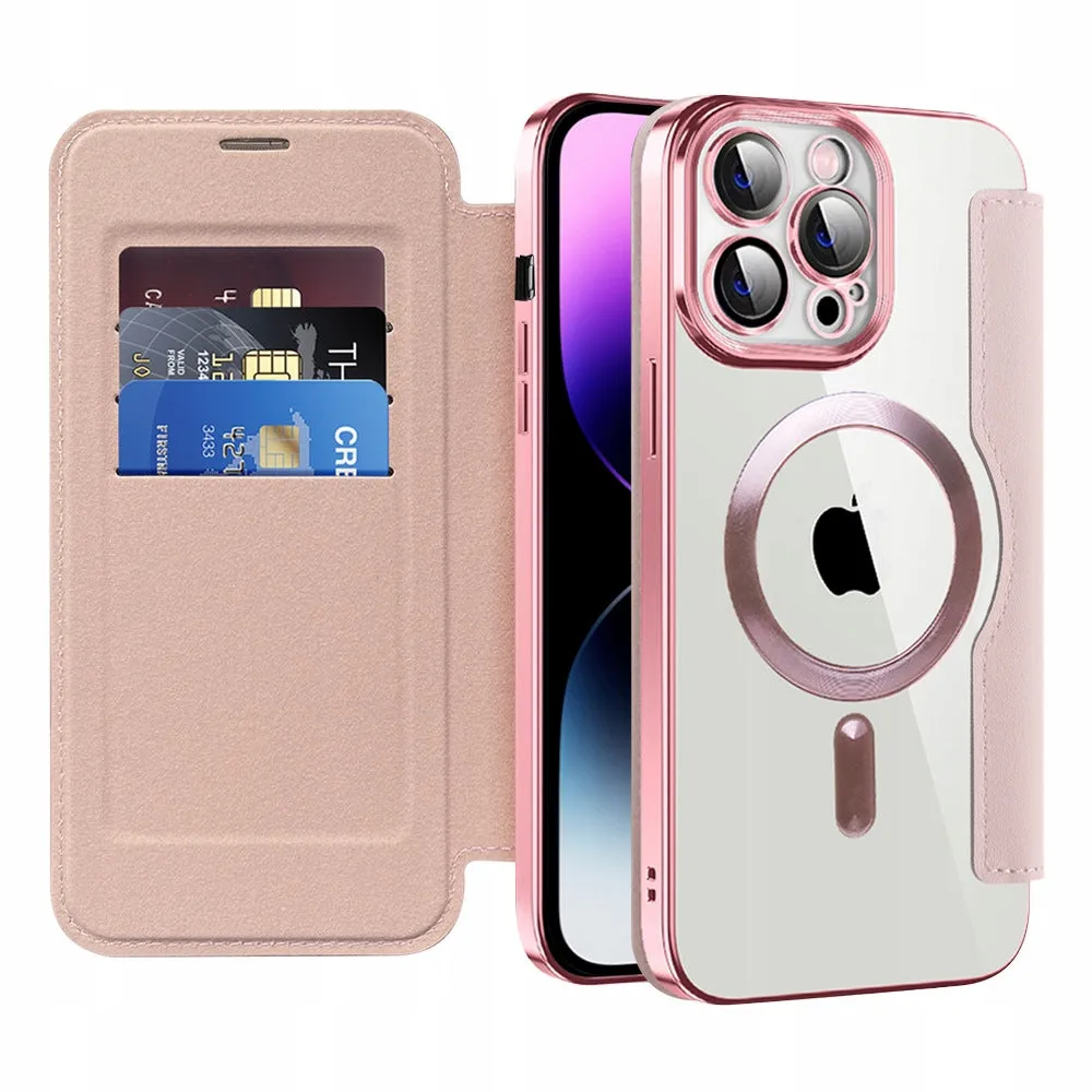 Etui Flip Wallet Magsafe iPhone 11 Pro Max - Różowe