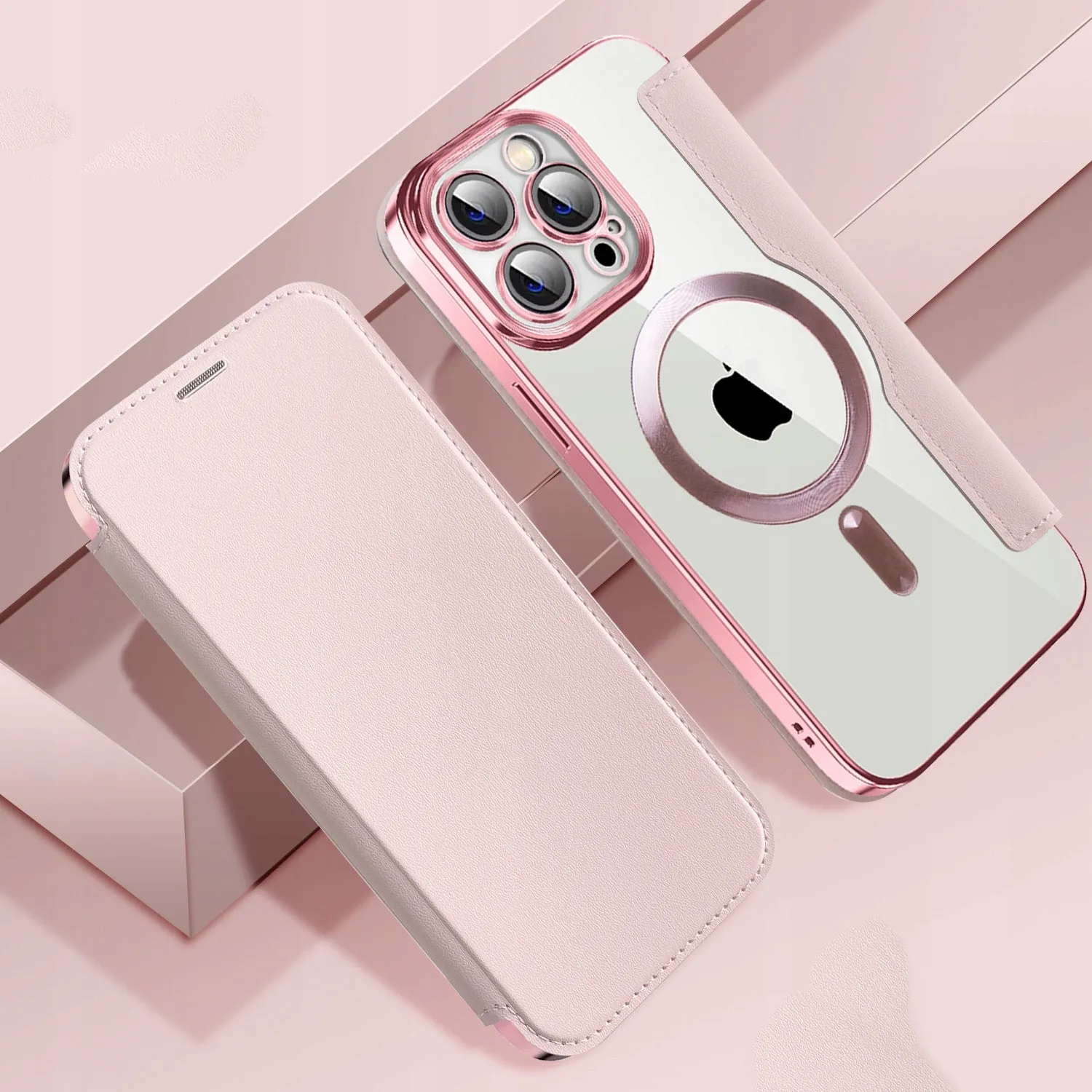 Etui Flip Wallet Magsafe iPhone 11 Pro Max - Różowe