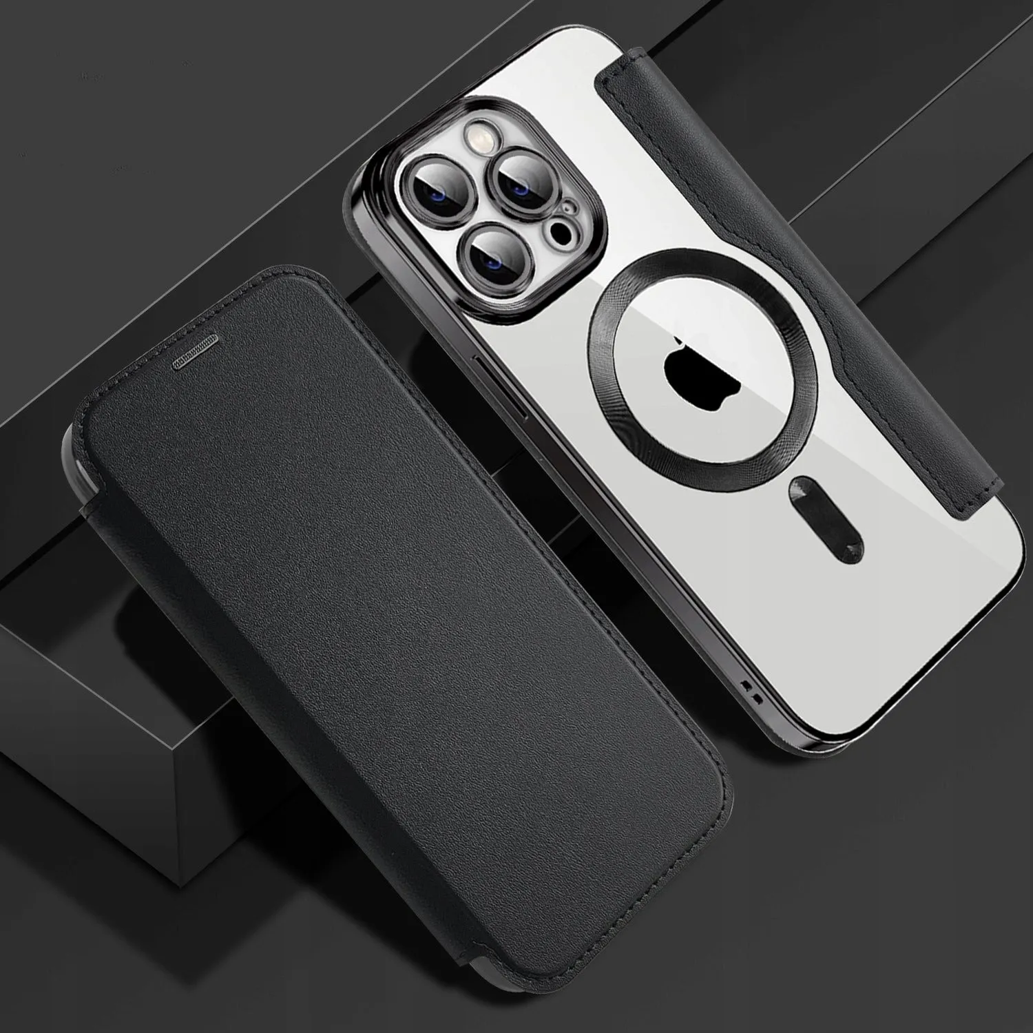 Etui Flip Wallet Magsafe iPhone 11 Pro Max - Srebrne