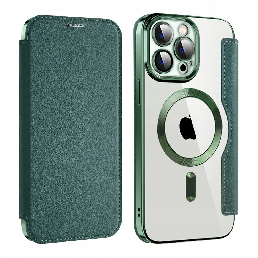 Etui Flip Wallet Magsafe iPhone 11 Pro Max - Zielone