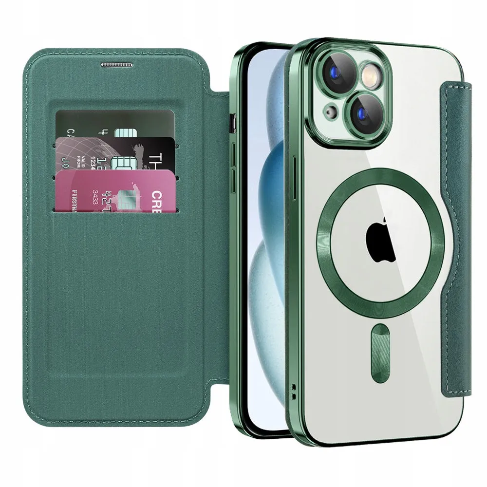 Etui Flip Wallet Magsafe iPhone 11 Pro Max - Zielone