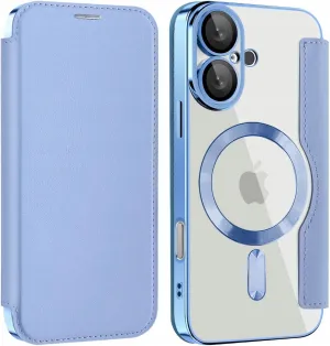 Etui Flip Wallet z Klapką do Magsafe do iPhone 16 - Niebieskie