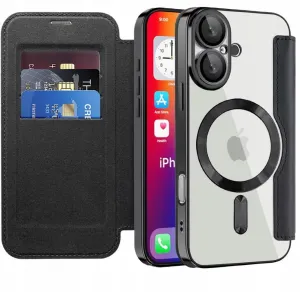 Etui Flip Wallet z Klapką do Magsafe do iPhone 16 Plus - Czarne