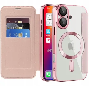 Etui Flip Wallet z Klapką do Magsafe do iPhone 16 Plus - Różowy