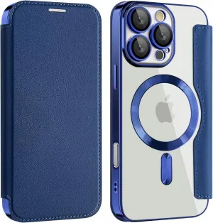 Etui Flip Wallet z Klapką do Magsafe do iPhone 16 Pro - Granatowe