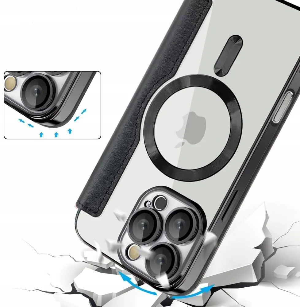 Etui Flip Wallet z Klapką do Magsafe do iPhone 16 Pro Max - Czarne