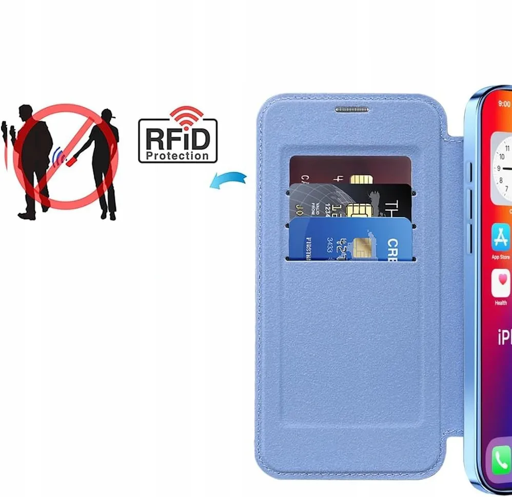 Etui Flip Wallet z Klapką do Magsafe do iPhone 16 Pro Max - Niebieskie