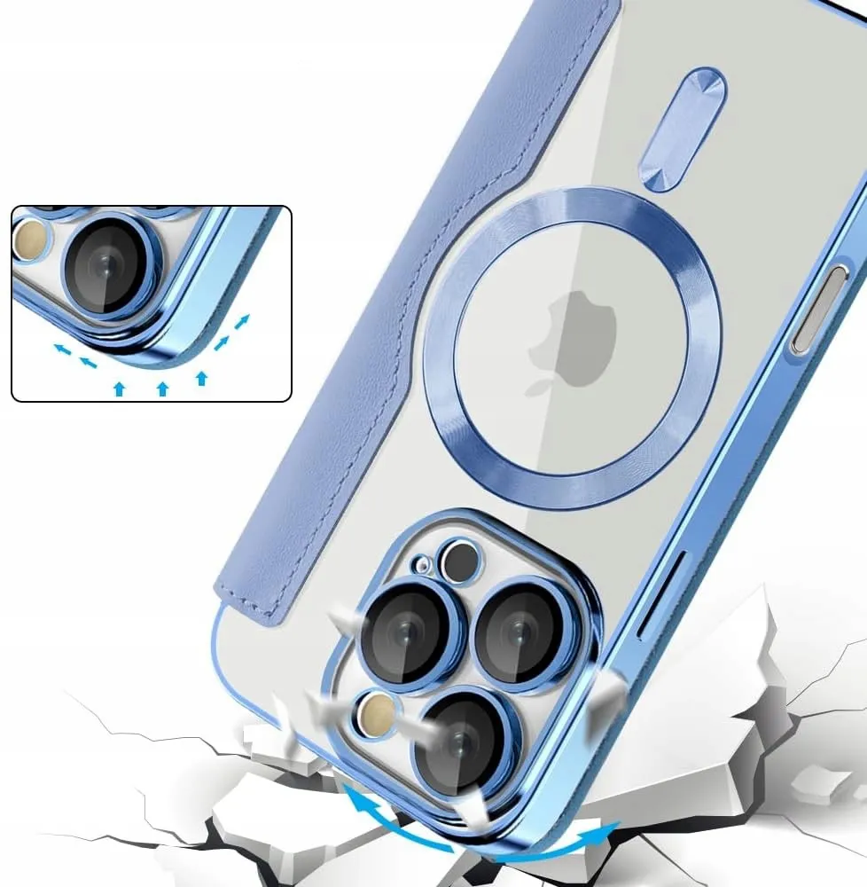 Etui Flip Wallet z Klapką do Magsafe do iPhone 16 Pro Max - Niebieskie
