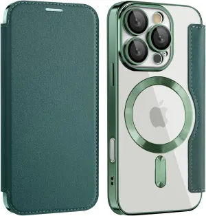 Etui Flip Wallet z Klapką do Magsafe do iPhone 16 Pro Max - Zielone