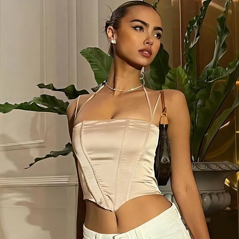European and American Aliexpress Hot Selling Solid Color Slim-Fit Street Essential Hot Girl Style Tube Top with Strap Women's Clothing Amazon Wholesale