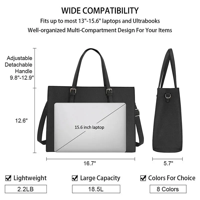 European And American Laptop Bags Cross-grained Women's Bag Multi-layered Large Single-shoulder Bag Stylish Versatile Briefcase