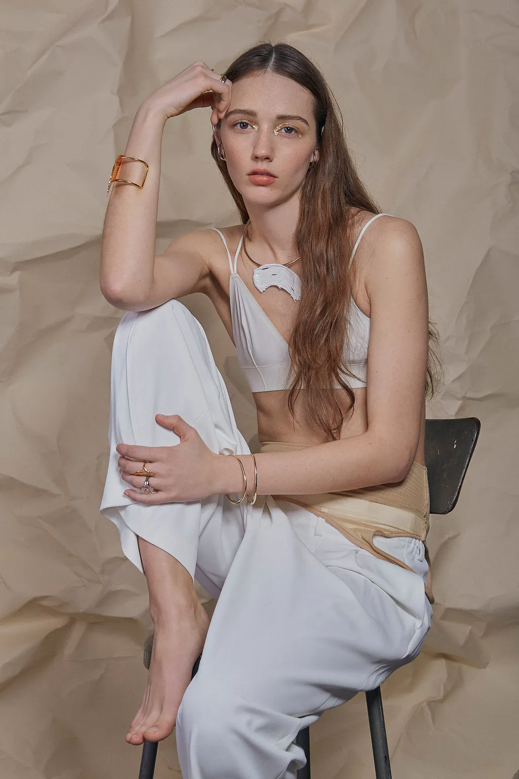 Eva Collar in Gold and White