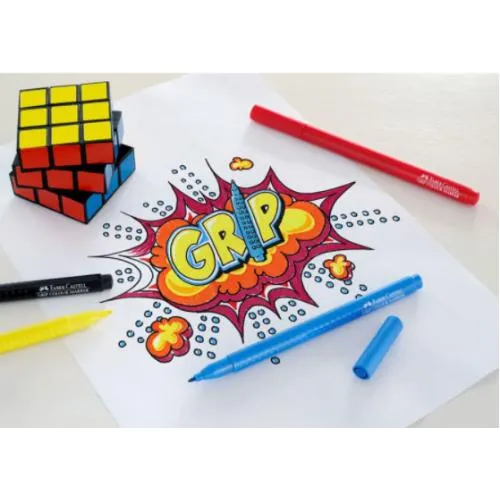 Faber-Castell - Grip Fibre Tip Colour Markers - Wallet Of 10