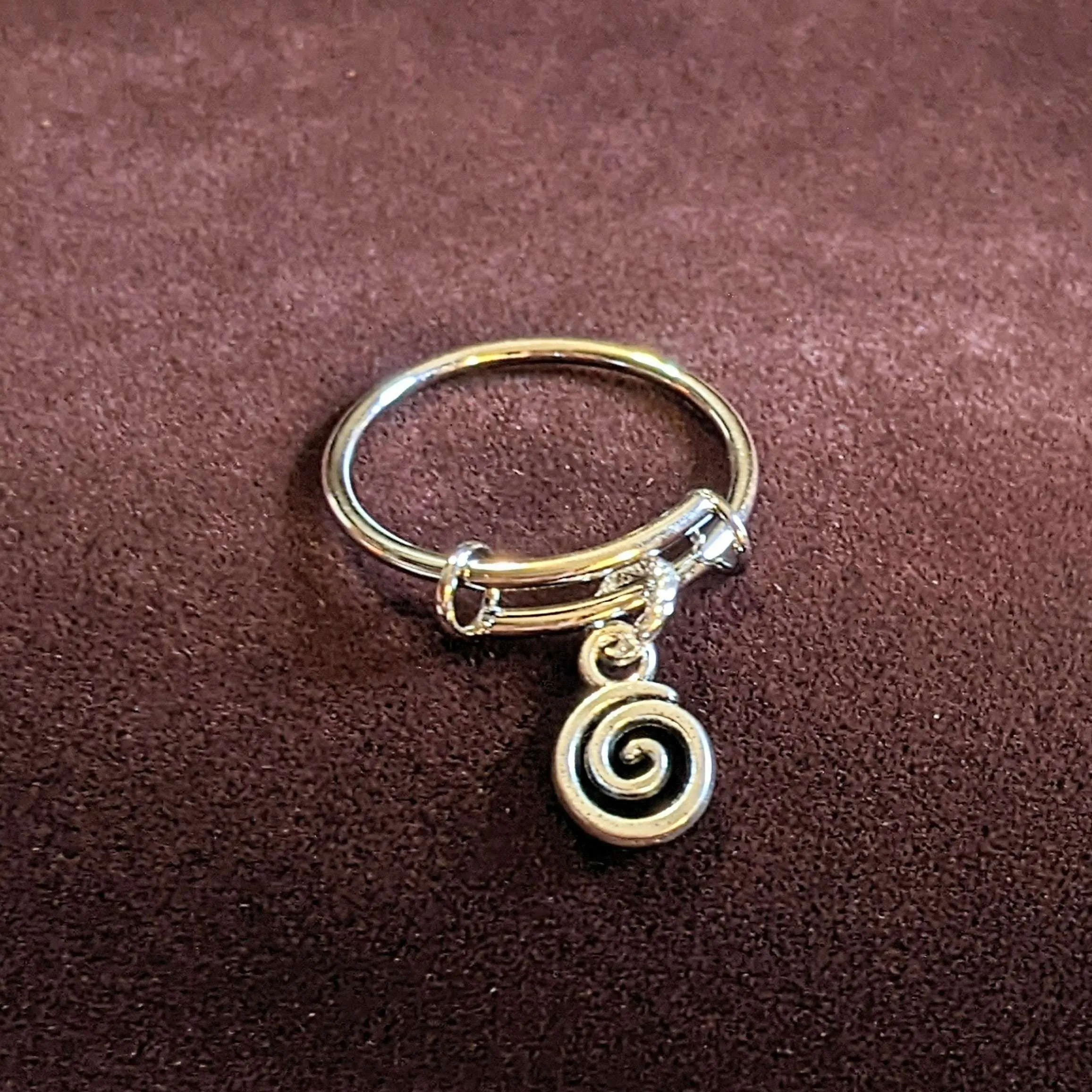 Fancy Swirl Expandable Charm Ring