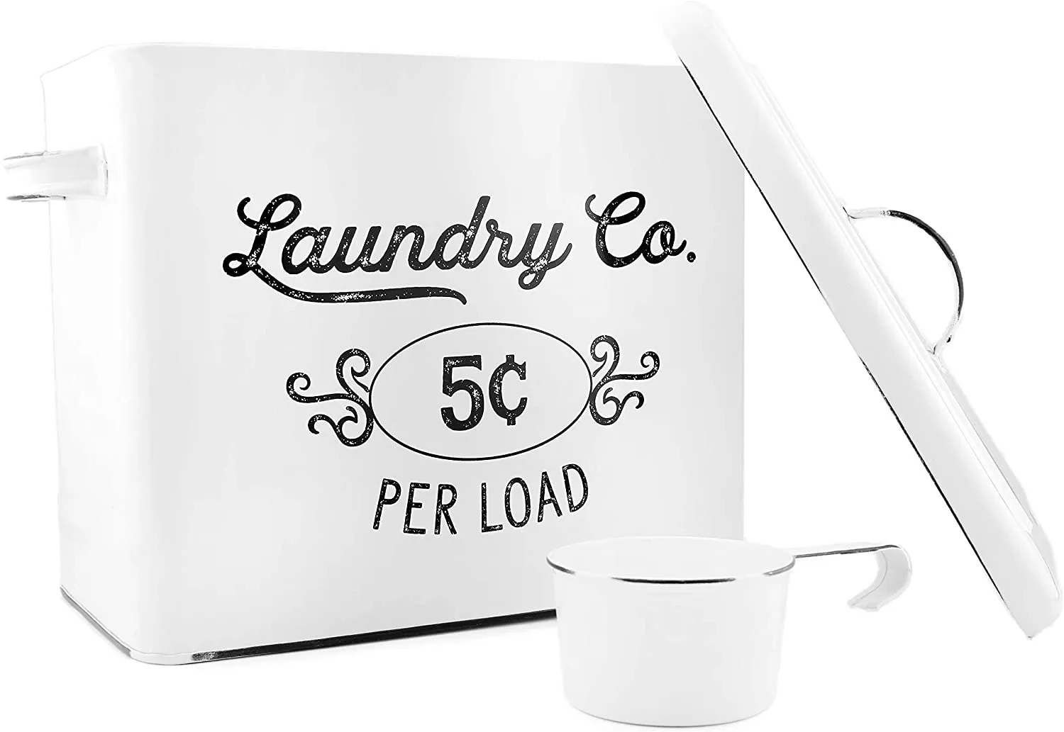 Farmhouse Laundry Powder Container (White, Case of 6)