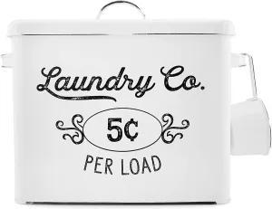 Farmhouse Laundry Powder Container (White, Case of 6)