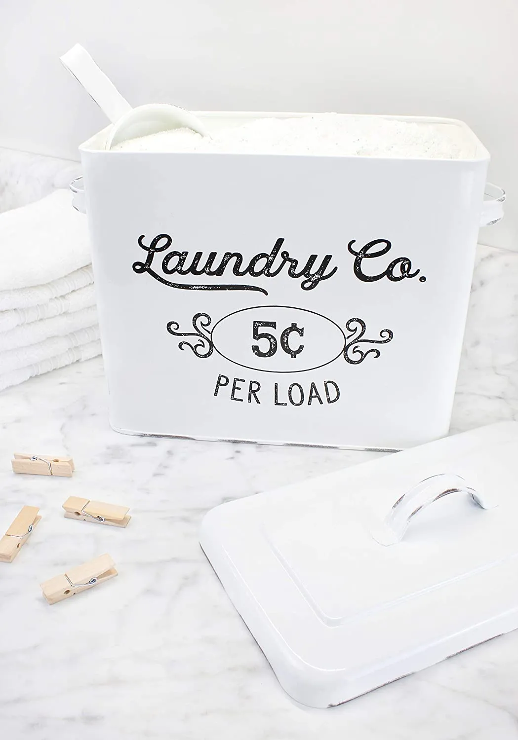 Farmhouse Laundry Powder Container (White, Case of 6)