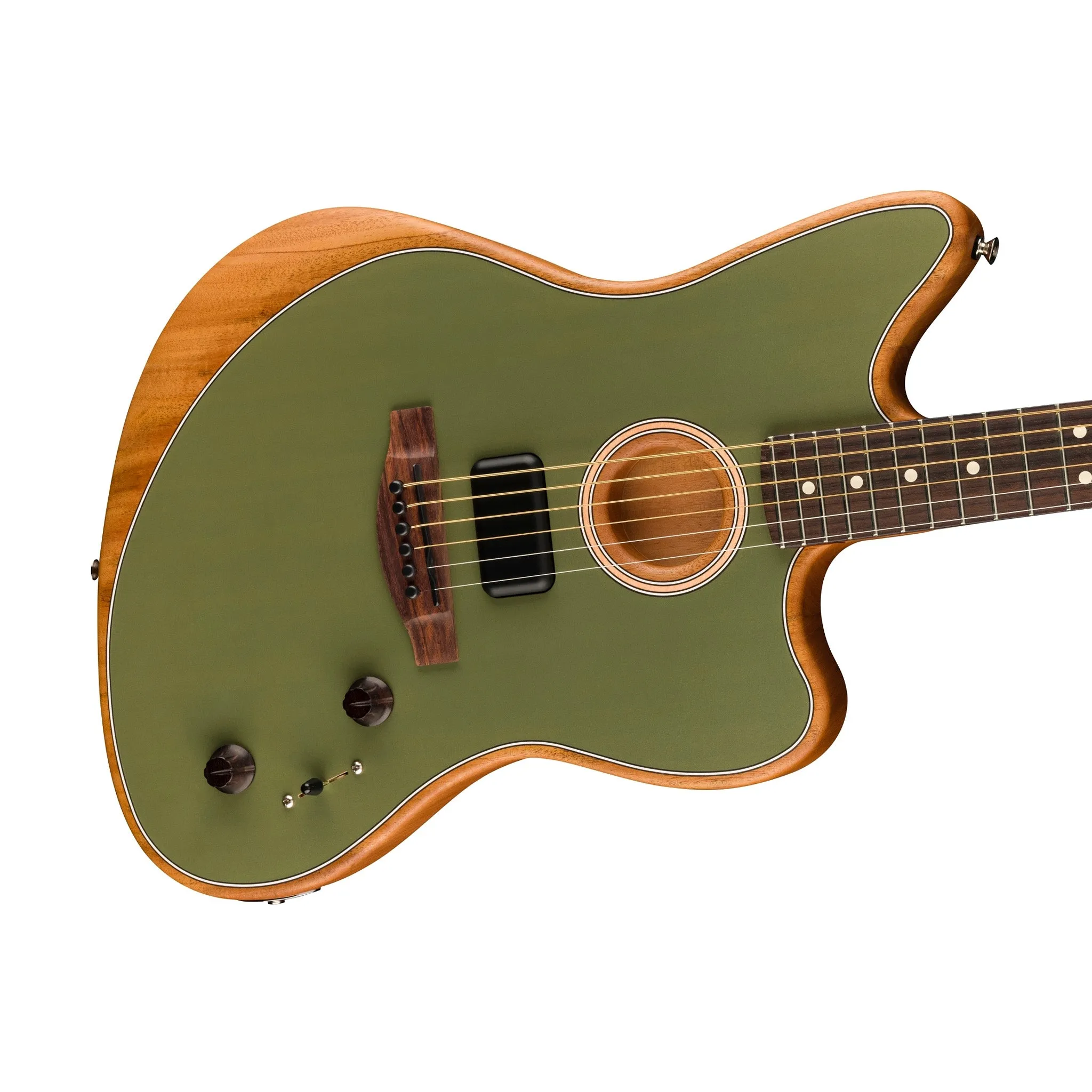 Fender Acoustasonic Player Jazzmaster Electric Guitar, Antique Olive