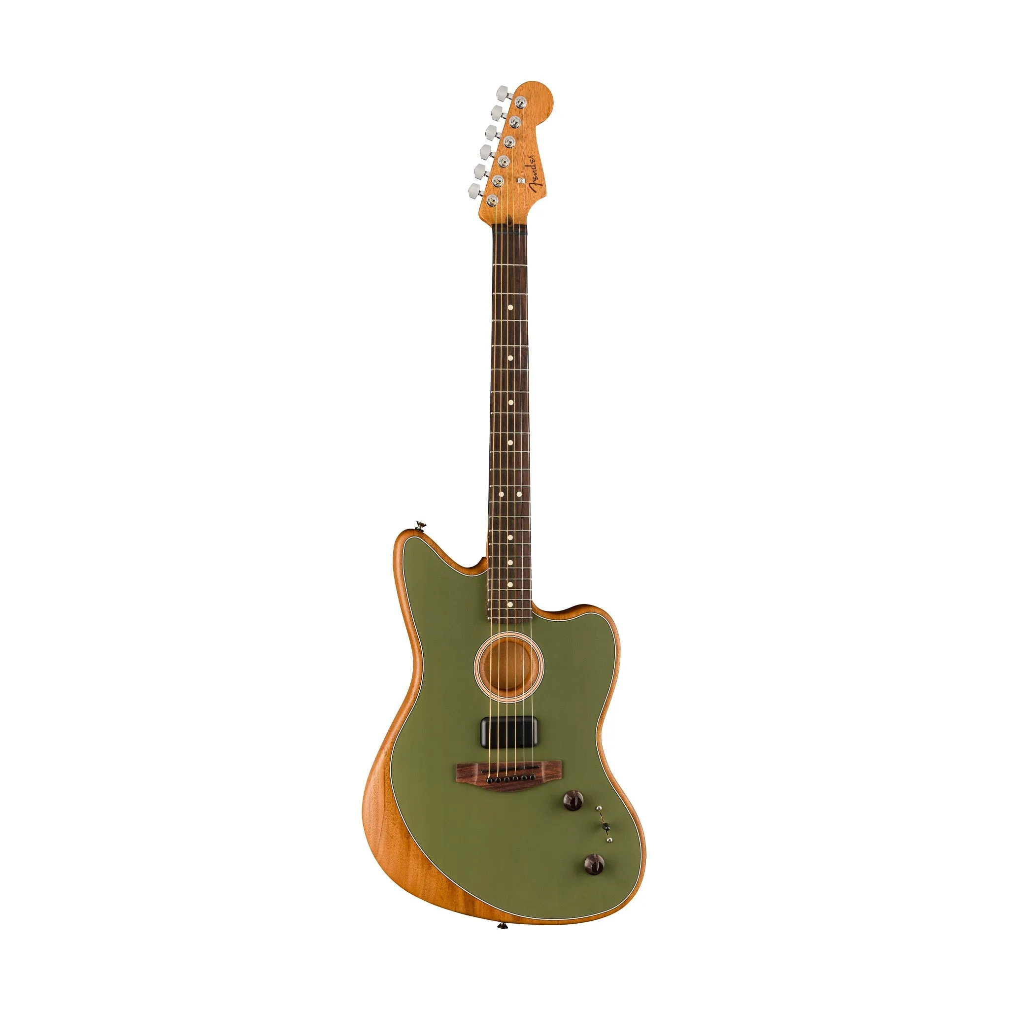 Fender Acoustasonic Player Jazzmaster Electric Guitar, Antique Olive