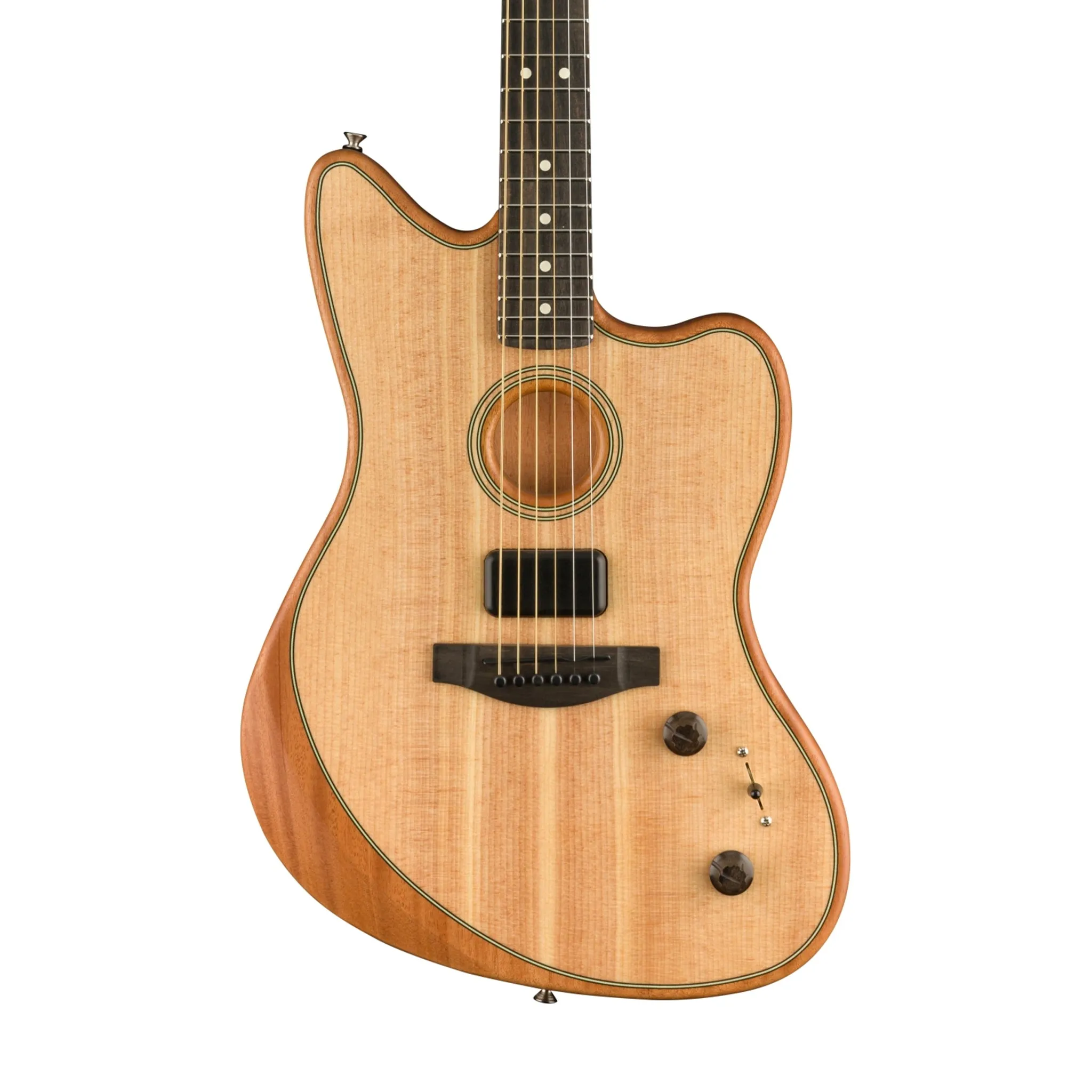 Fender American Acoustasonic Jazzmaster Acoustic Guitar w/bag, Ebony FB, Natural