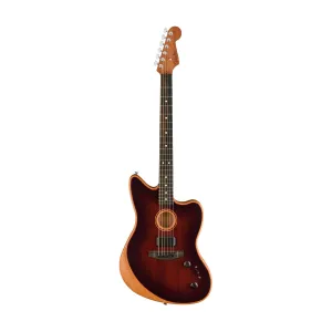Fender American Acoustasonic Jazzmaster All Mahogany Ac-Elec Gtr w/Bag, Ebony FB, Bourbon Burst