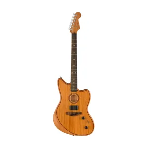 Fender American Acoustasonic Jazzmaster All Mahogany Acoustic-Electric Gtr w/Bag, Ebony FB, Natural