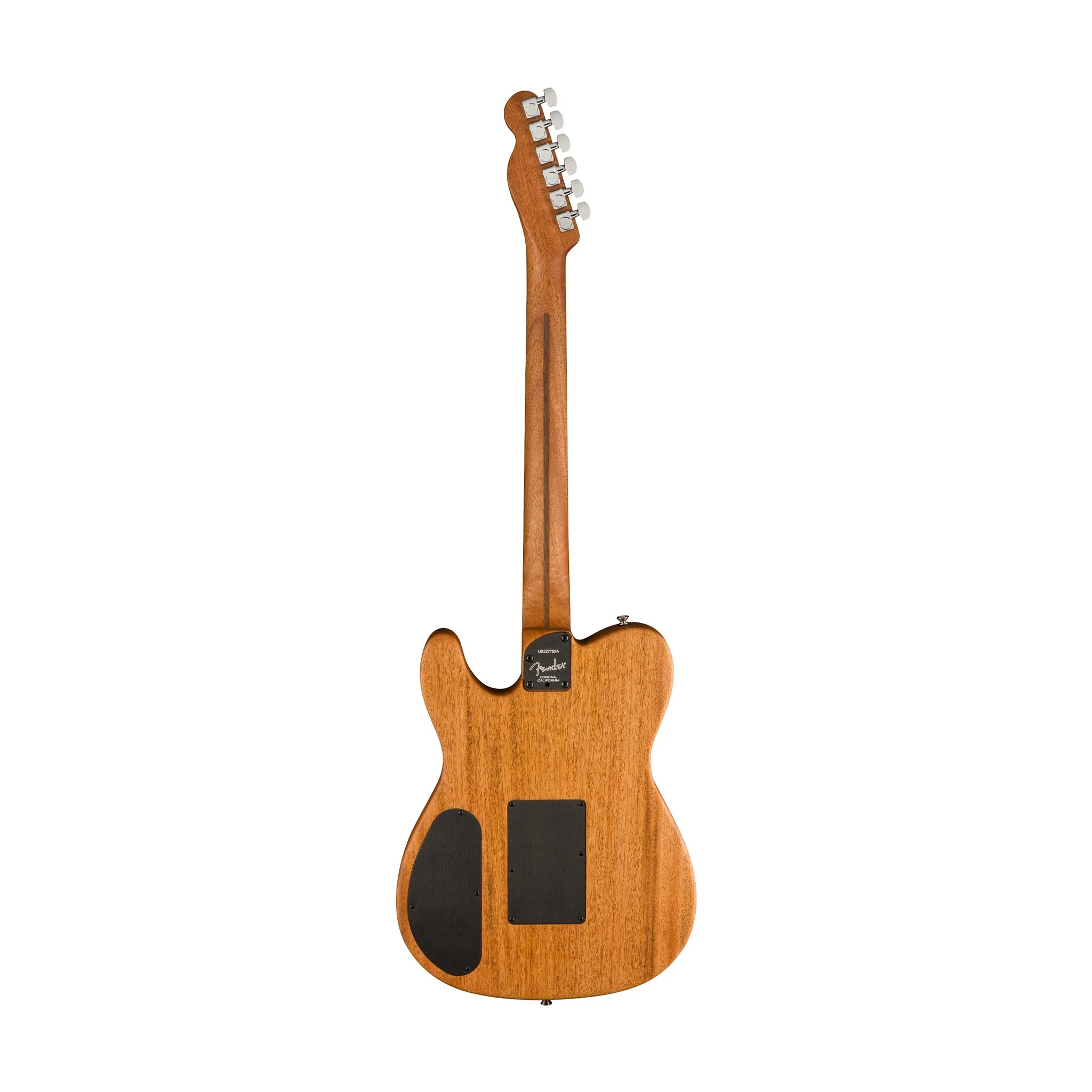 Fender American Acoustasonic Telecaster All Mahogany Guitar w/Bag, Ebony FB, Bourbon Burst