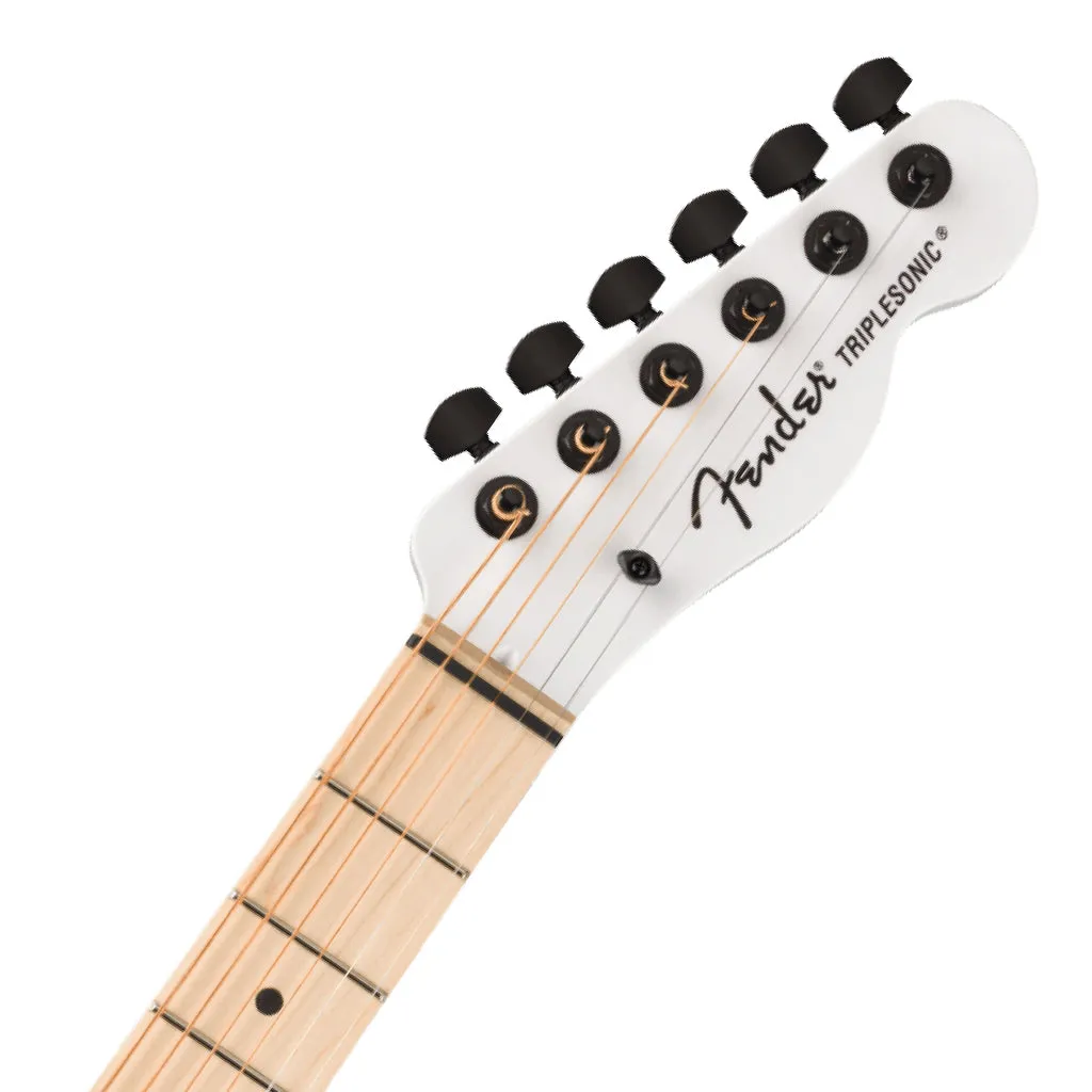Fender Limited Edition Jack White Triplesonic Acoustasonic Telecaster with Ebony Fingerboard - Arctic White and Black Top