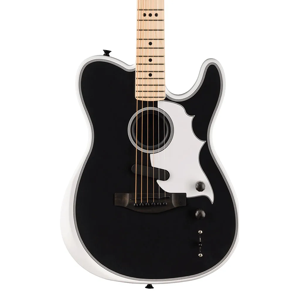 Fender Limited Edition Jack White Triplesonic Acoustasonic Telecaster with Ebony Fingerboard - Arctic White and Black Top