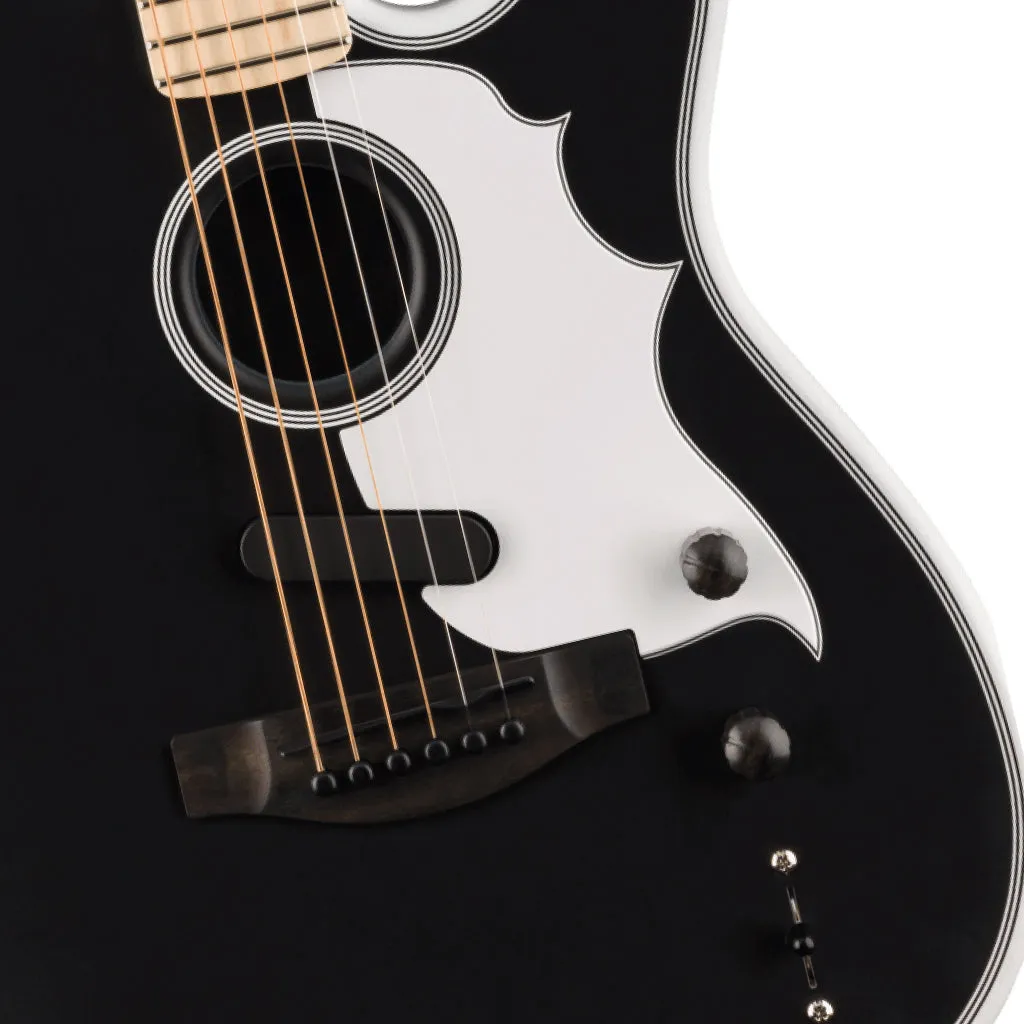 Fender Limited Edition Jack White Triplesonic Acoustasonic Telecaster with Ebony Fingerboard - Arctic White and Black Top