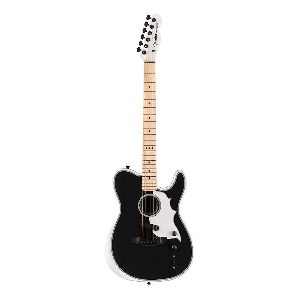 Fender Limited Edition Jack White Triplesonic Acoustasonic Telecaster with Ebony Fingerboard - Arctic White and Black Top